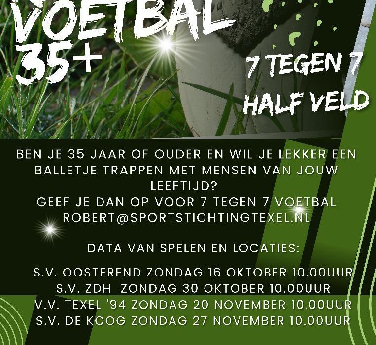 7 tegen 7 voetbal voor 35 jaar en ouder