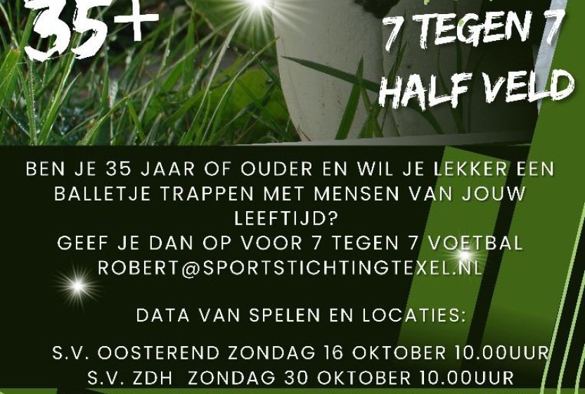 7 tegen 7 voetbal voor 35 jaar en ouder